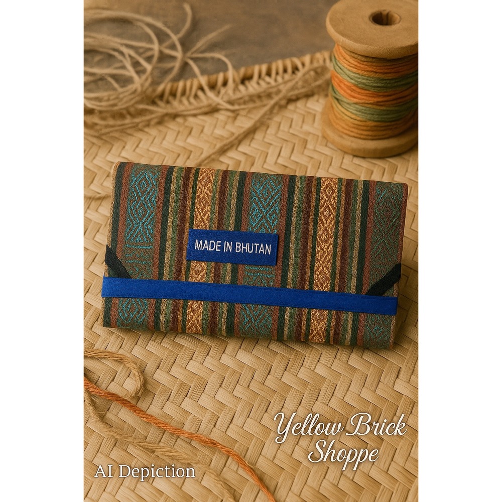 Handwoven Bhutanese Wristlet Wallet  Artisan Clutch with Zipper Compartments | M